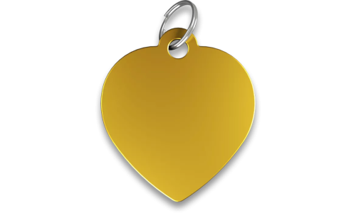 Hjärtfomad guld namnbricka katt i aluminium med delring, personlig ID-bricka och graverbar med din katts namn.