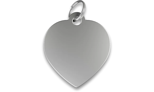 Hjärtfomad silver namnbricka katt i aluminium med delring, personlig ID-bricka och graverbar med din katts namn.