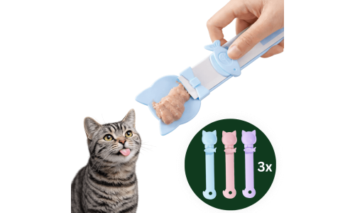 3-pack klämbara kattskedar för godis – dispenser för slickbara snacks & puré